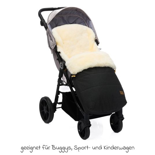 Fillikid Lammfell-Fußsack Bernina Style für Buggy, Sport- und Kinderwagen - Ebenholz