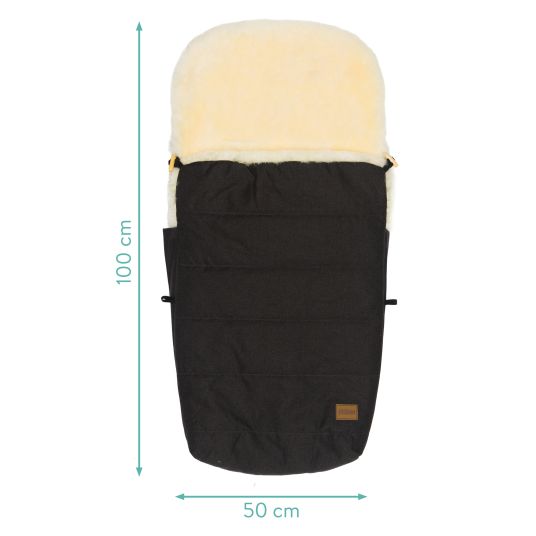 Fillikid Lammfell-Fußsack Bernina Style für Buggy, Sport- und Kinderwagen - Ebenholz