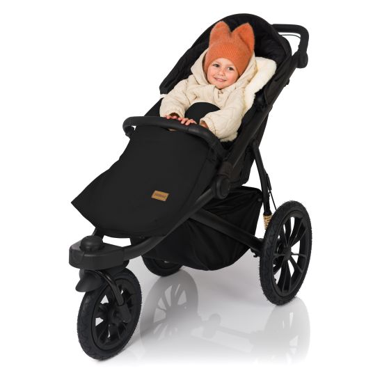 Fillikid Lammfell-Fußsack Bernina Style für Buggy, Sport- und Kinderwagen - Ebenholz