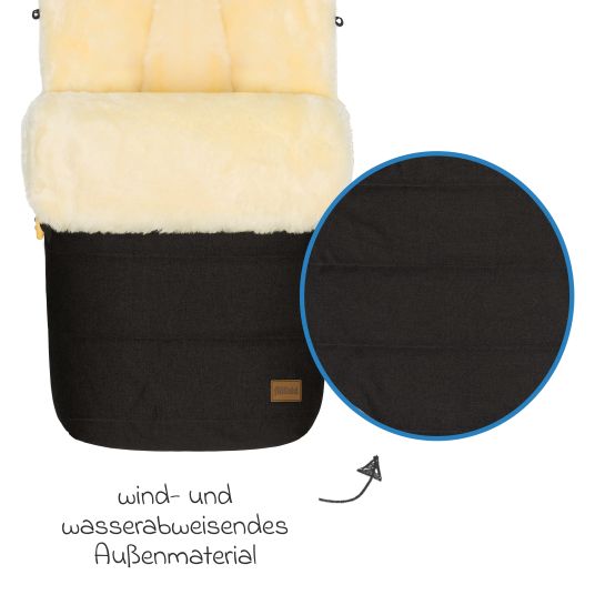 Fillikid Lammfell-Fußsack Bernina Style für Buggy, Sport- und Kinderwagen - Ebenholz