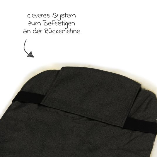 Fillikid Lammfell-Fußsack Bernina Style für Buggy, Sport- und Kinderwagen - Ebenholz