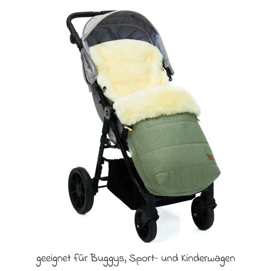 Fillikid Lammfell-Fußsack Bernina Style für Buggy, Sport- und Kinderwagen - Pistazie