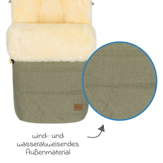 Fillikid Lammfell-Fußsack Bernina Style für Buggy, Sport- und Kinderwagen - Pistazie