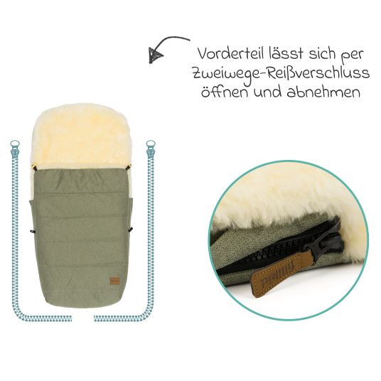 Fillikid Lammfell-Fußsack Bernina Style für Buggy, Sport- und Kinderwagen - Pistazie