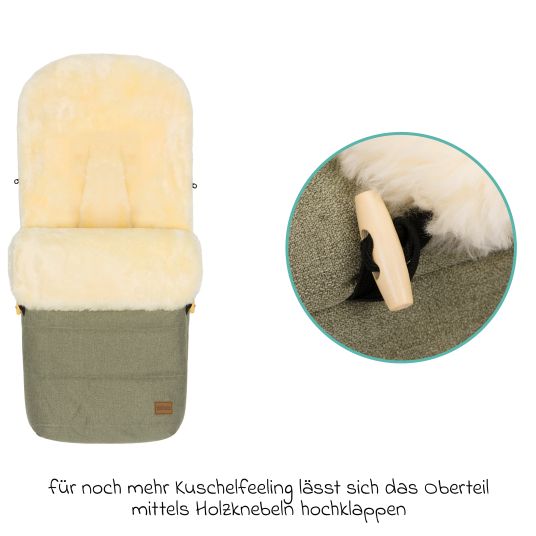 Fillikid Lammfell-Fußsack Bernina Style für Buggy, Sport- und Kinderwagen - Pistazie