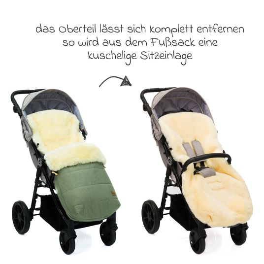 Fillikid Lammfell-Fußsack Bernina Style für Buggy, Sport- und Kinderwagen - Pistazie