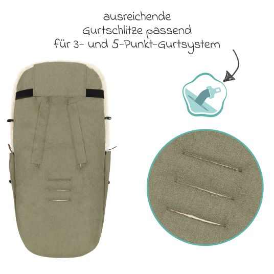 Fillikid Lammfell-Fußsack Bernina Style für Buggy, Sport- und Kinderwagen - Pistazie