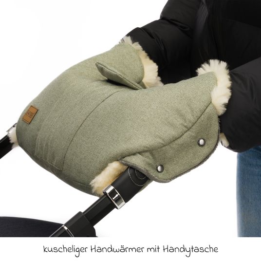 Fillikid Lammfell-Handwärmer Nyby Style für Buggy, Sport- und Kinderwagen - Pistazie