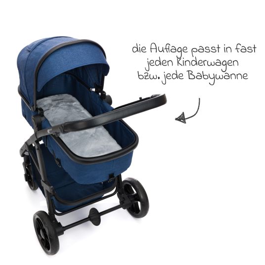 Fillikid Lammfelleinlage für Babyschalen und Kinderwagen 33 x 73 cm - Grau