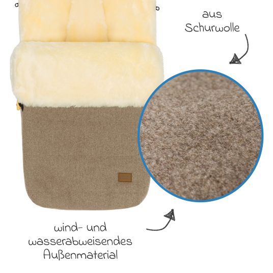 Fillikid Lammwoll-Fußsack Bernina Wool für Buggy, Sport- und Kinderwagen - Braun