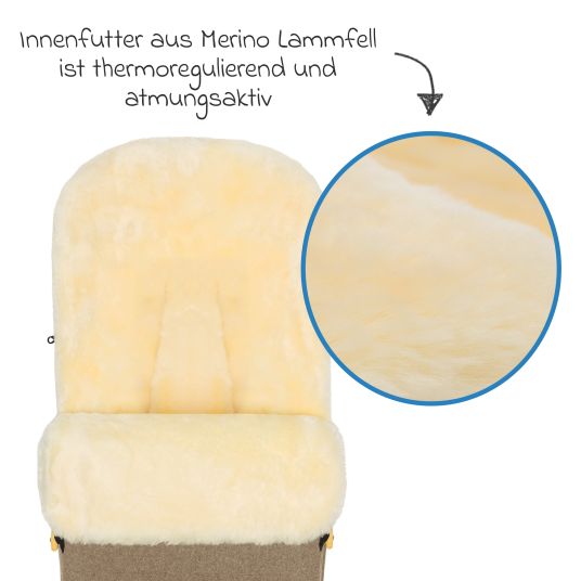 Fillikid Lammwoll-Fußsack Bernina Wool für Buggy, Sport- und Kinderwagen - Braun