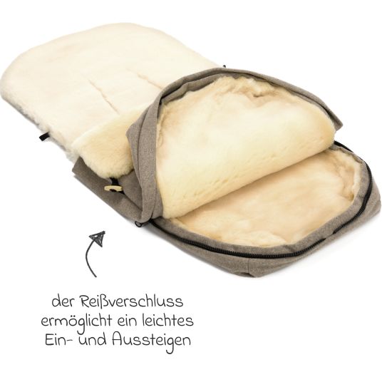 Fillikid Lammwoll-Fußsack Bernina Wool für Buggy, Sport- und Kinderwagen - Braun