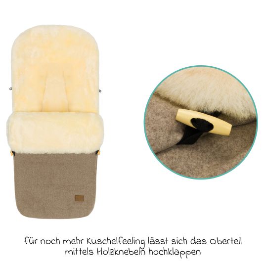 Fillikid Lammwoll-Fußsack Bernina Wool für Buggy, Sport- und Kinderwagen - Braun