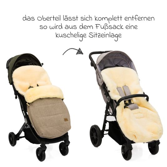 Fillikid Lammwoll-Fußsack Bernina Wool für Buggy, Sport- und Kinderwagen - Braun