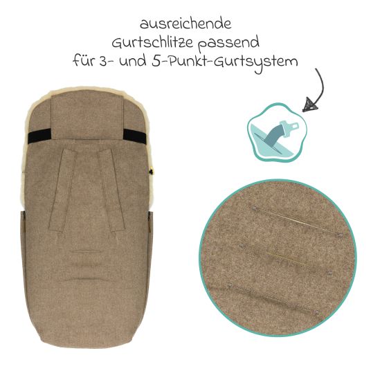 Fillikid Lammwoll-Fußsack Bernina Wool für Buggy, Sport- und Kinderwagen - Braun