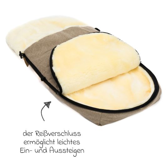 Fillikid Lammwoll-Fußsack Makalu Wool für Buggy, Sport- und Kinderwagen - Braun