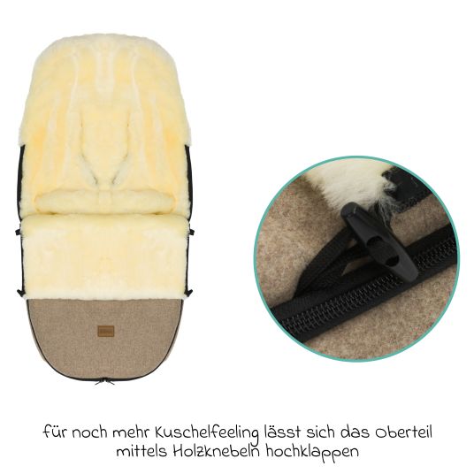 Fillikid Lammwoll-Fußsack Makalu Wool für Buggy, Sport- und Kinderwagen - Braun