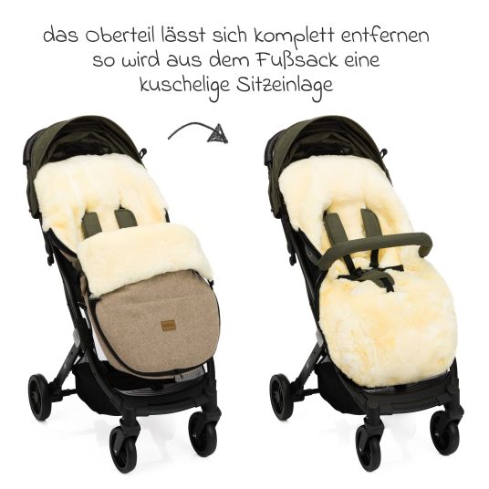 Fillikid Lammwoll-Fußsack Makalu Wool für Buggy, Sport- und Kinderwagen - Braun