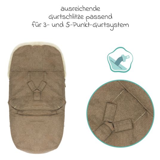 Fillikid Lammwoll-Fußsack Makalu Wool für Buggy, Sport- und Kinderwagen - Braun