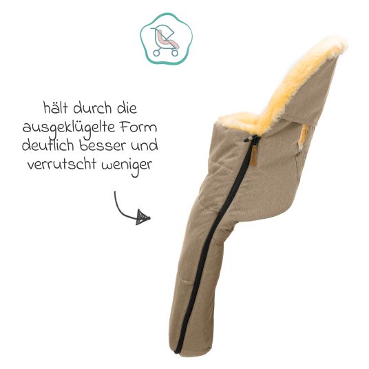 Fillikid Lammwoll-Fußsack Makalu Wool für Buggy, Sport- und Kinderwagen - Braun