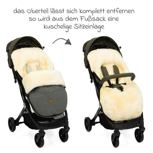 Fillikid Lammwoll-Fußsack Makalu Wool für Buggy, Sport- und Kinderwagen - Grau