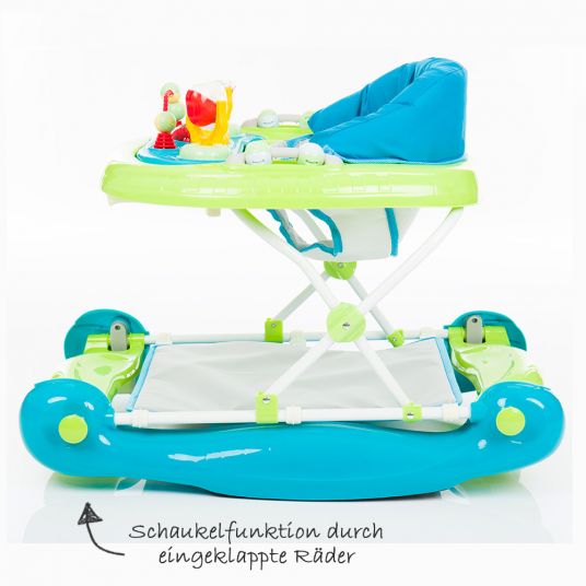 Fillikid Baby walker with swing function - Green Turquoise