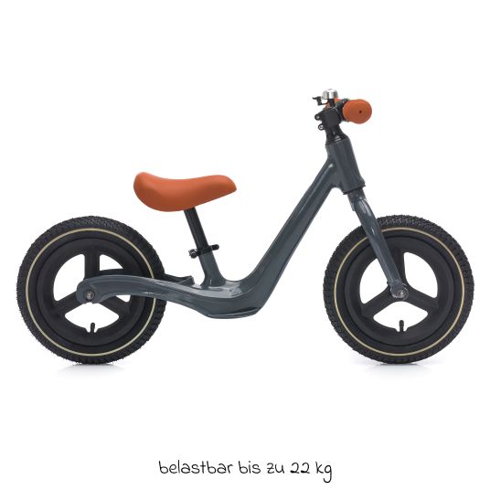 Fillikid Speedy SL balance bike with 12-inch pneumatic wheels, aluminum frame & bell - grey