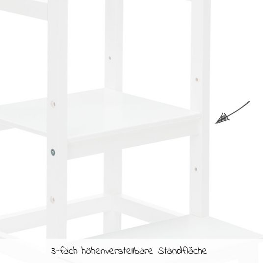 Fillikid Lernturm 3-fach höhenverstellbar bis 90 kg belastbar - Weiß