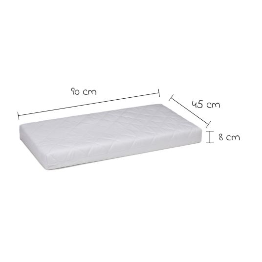 Fillikid Materasso per la sdraietta Nino 555 90 x 45 cm - Bianco