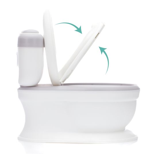 Fillikid Mini toilette Marlin con suono di risciacquo e 6 melodie, scomparto extra con contenitore rimovibile