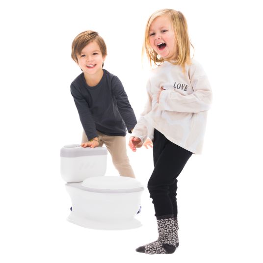 Fillikid Mini toilette Marlin con suono di risciacquo e 6 melodie, scomparto extra con contenitore rimovibile