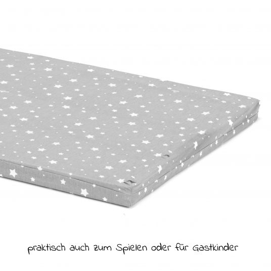 Fillikid Travel cot roll mattress 120 x 60 cm - stars gray