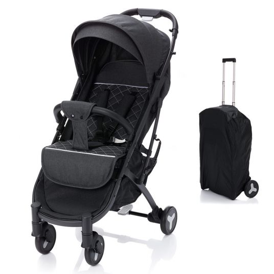 Fillikid Travel Buggy Tourer with Trolly Handle and Carry Bag - Dark Gray Melange