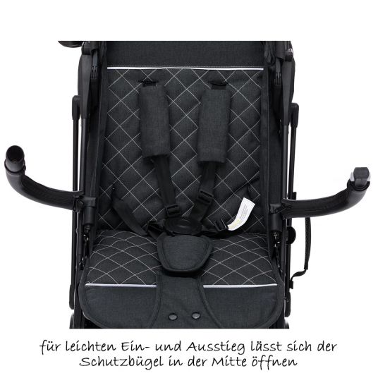 Fillikid Travel Buggy Tourer with Trolly Handle and Carry Bag - Dark Gray Melange