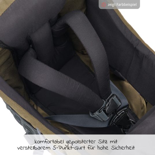 Fillikid Adventure back carrier for baby & toddler up to 20 kg with sun canopy, rain cover & backpack - Grey
