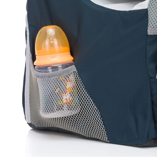 Fillikid Rückentrage für Baby und Kleinkind mit Sonnenschutz und Zubehör - Blau