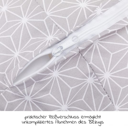 Fillikid Stillkissen Luxe mit Mikroperlenfüllung inkl. Bezug 190 cm - Cube - Grey
