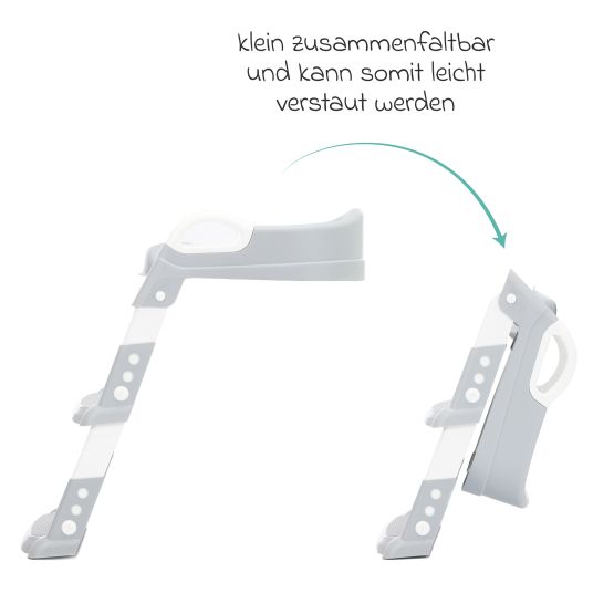 Fillikid Toilet trainer Ben height-adjustable steps, pre-assembled without screws - White Gray