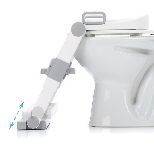 Fillikid Trainer da toilette con regolazione dinamica dell'altezza, ampi gradini, sedile rimovibile, pieghevole - Bianco Grigio