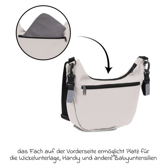 Fillikid Wickeltasche Daybag die moderne Tragetasche, mit Wickelauflage, isolierter Flaschenhalter inkl. Kinderwagenbefestigung - Alabaster Natur