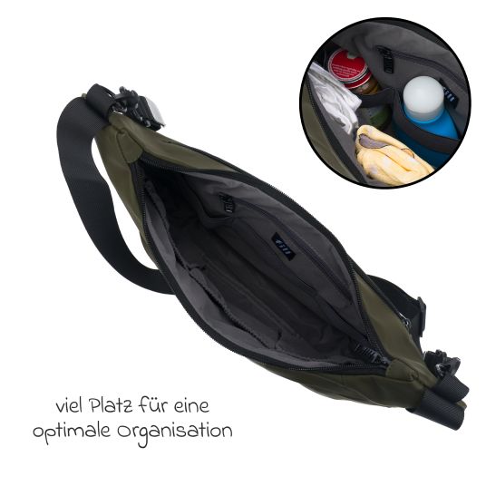 Fillikid Wickeltasche Daybag die moderne Tragetasche, mit Wickelauflage, isolierter Flaschenhalter inkl. Kinderwagenbefestigung - Grün