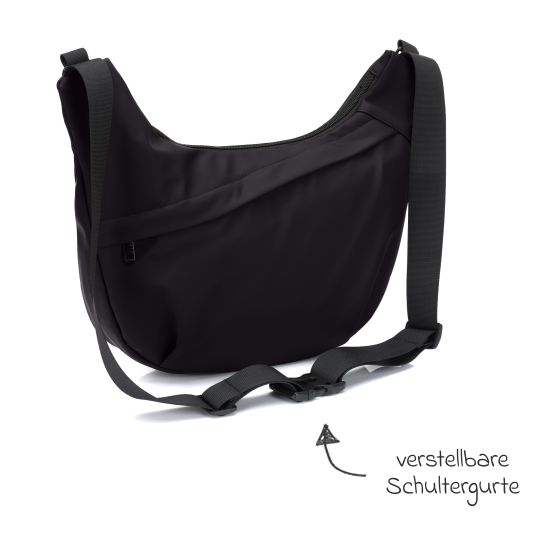 Fillikid Wickeltasche Daybag die moderne Tragetasche, mit Wickelauflage, isolierter Flaschenhalter inkl. Kinderwagenbefestigung - Schwarz