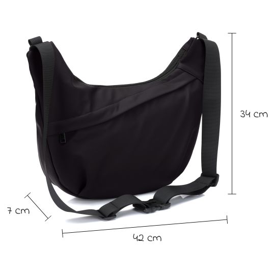 Fillikid Wickeltasche Daybag die moderne Tragetasche, mit Wickelauflage, isolierter Flaschenhalter inkl. Kinderwagenbefestigung - Schwarz