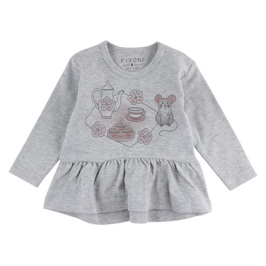 Fixoni Long Sleeve Shirt - Grow Mouse Grey Melange Pink - Size 56