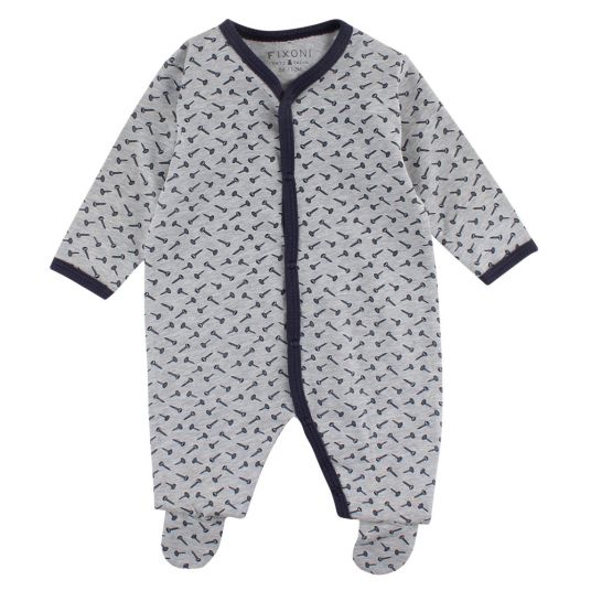 Fixoni Schlafanzug Einteiler - Grow Grau Melange - Gr. 56
