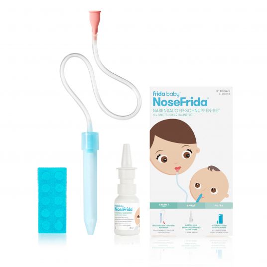Fridababy NoseFrida nasal aspirator set with hygienic filter and sea salt nasal spray