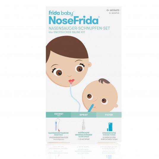 Fridababy NoseFrida nasal aspirator set with hygienic filter and sea salt nasal spray