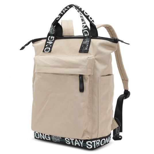 George Gina & Lucy Wrap Backpack Minor Monokissed - Stay Strong - Beige