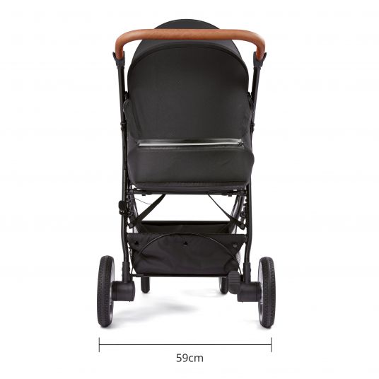 Gesslein Buggy & stroller Smiloo Happy plus with reclining position, height adjustable slide, up to 22 kg - Black-Cognac-Black