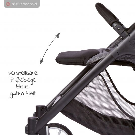 Gesslein Buggy & stroller Smiloo Happy plus with reclining position, height adjustable slide, up to 22 kg - Black-Cognac-Olive